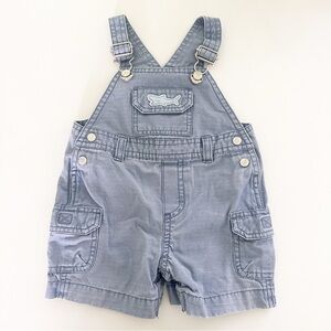 Gymboree 2003 Cotton Cargo Overalls Shark Nautical Blue 3-6M